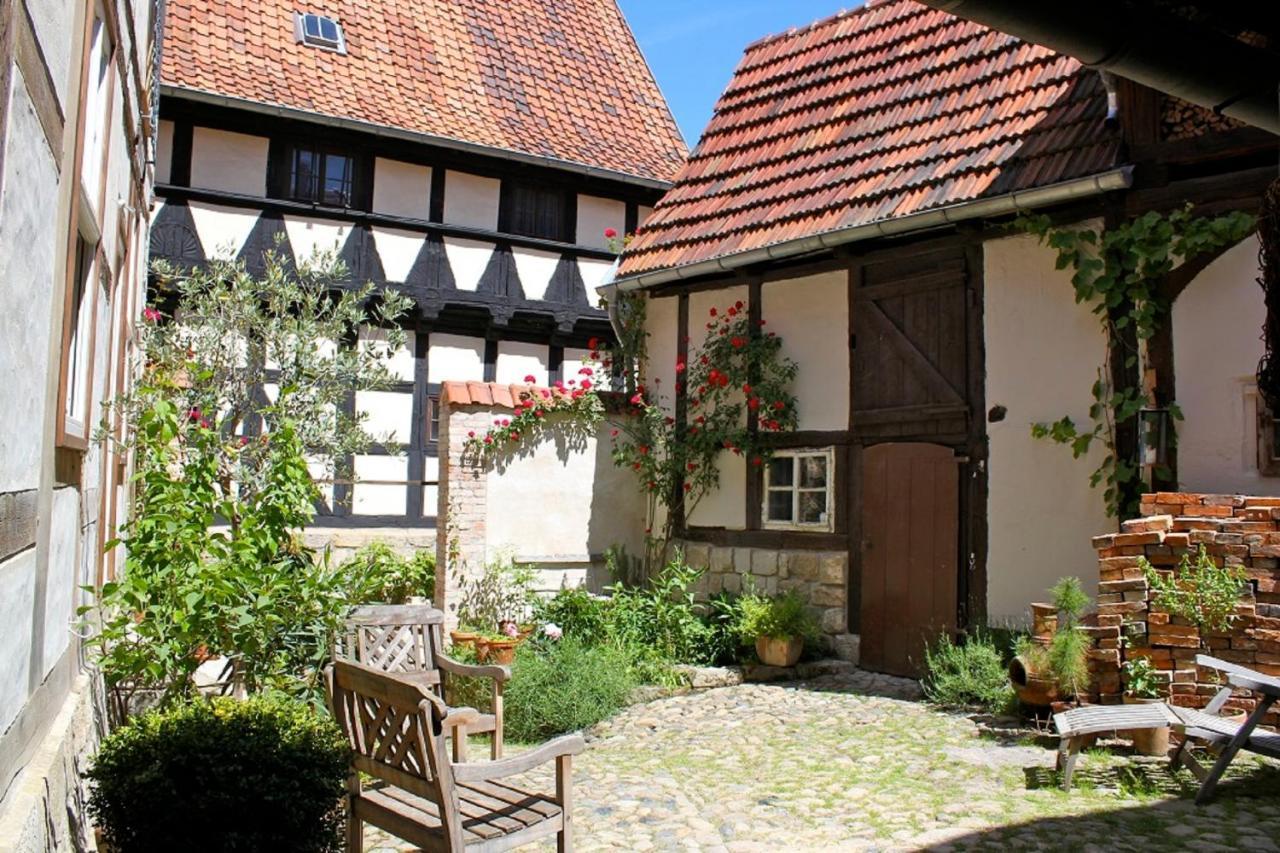 Himmlischer Hof - Juwel Von 1477, Terrasse, Kamin, P, Oeko, Denkmal Quedlinburg Exterior foto